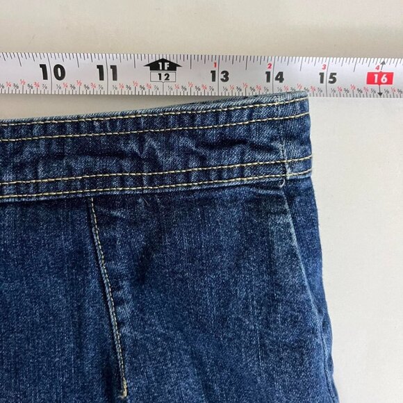 blue denim vintage 90s preppy western high waisted jean mini skort- 29" waist - Picture 5 of 8